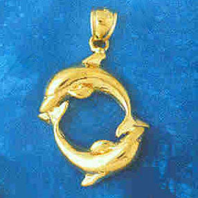 14K GOLD NAUTICAL CHARM - DOLPHIN #356