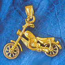 14K TWO-TONE GOLD SPORT CHARM - MOTORCYCLE #3636