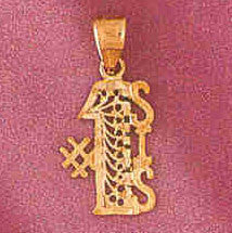 14K GOLD FILIGREE SAYING CHARM - #1 SISTER #3766