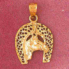 14K GOLD CHARM - HORSESHOE #3770