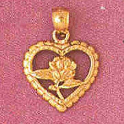 14K GOLD HEART CHARM #3826