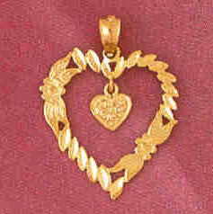 14K GOLD HEART CHARM #3856