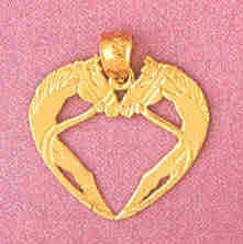 14K GOLD HEART CHARM #3881