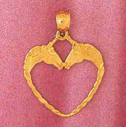 14K GOLD HEART CHARM #3885