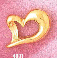14K GOLD HEART CHARM #4001