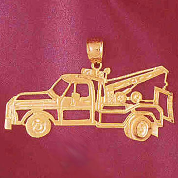 14K GOLD TRANSPORTATION CHARM - TOW TRUCK # 4317