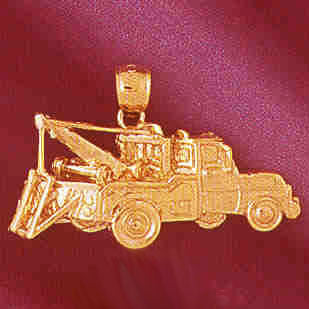14K GOLD TRANSPORTATION CHARM - TOW TRUCK # 4319
