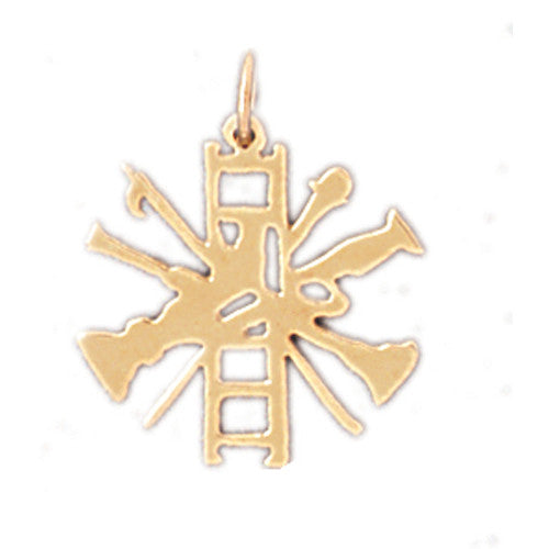 14K GOLD FIRE FIGHTING TANK CHARM #4626