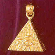14K GOLD EGYPTIAN CHARM - PYRAMID #4909