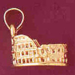 14K GOLD CHARM/PENDANT - ROMAN COLISEUM # 4930