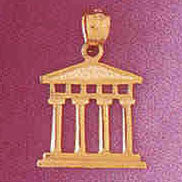 14K GOLD CHARM/PEND.- GREEK PARTHENON PILLARS # 4933