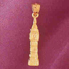 14K GOLD CHARM/PENDANT - BIG BEN 3D # 4947