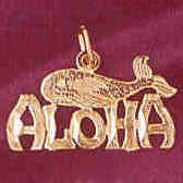 14K GOLD TRAVEL CHARM  - ALOHA #4970
