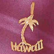 14K GOLD TRAVEL CHARM  - HAWAII #4975