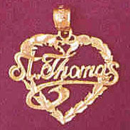 14K GOLD TRAVEL CHARM  - ST. THOMAS #4985