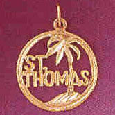 14K GOLD TRAVEL CHARM  - ST. THOMAS #4987