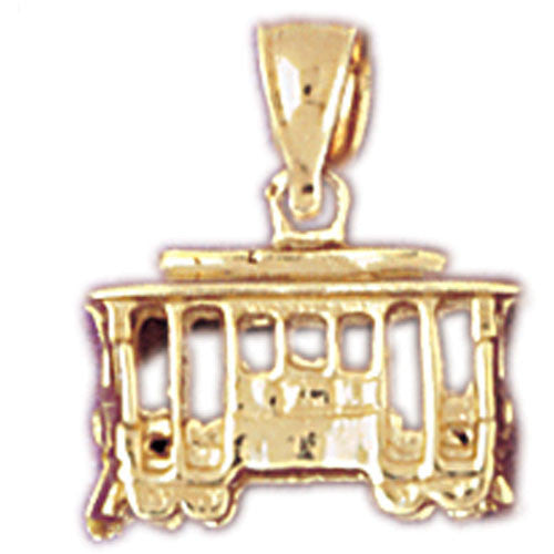 14K GOLD TRANSPORTATION CHARM - TROLLEY #4383