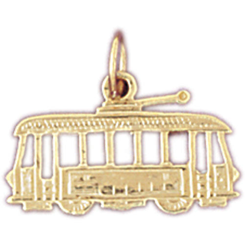 14K GOLD TRANSPORTATION CHARM - TROLLEY #4385