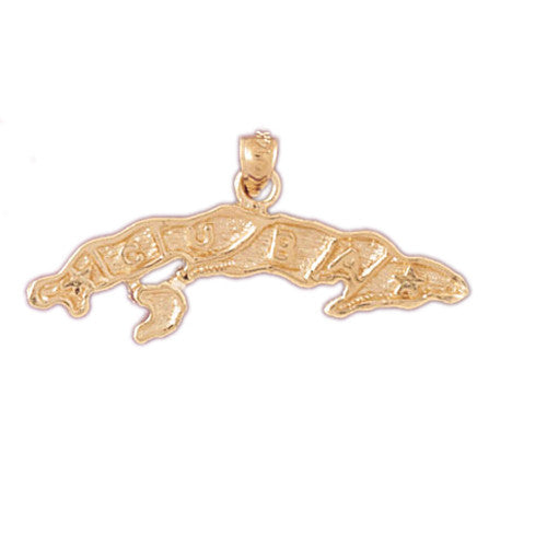 14K GOLD TRAVEL MAP CHARM - CUBA #5072
