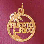 14K GOLD TRAVEL CHARM - PUERTO RICO #5025