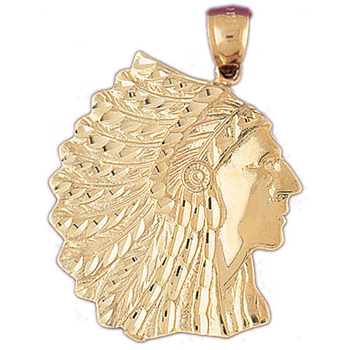 14K GOLD CHARM - AMERICAN INDIAN #5262
