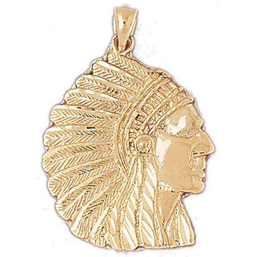 14K GOLD CHARM - AMERICAN INDIAN #5263