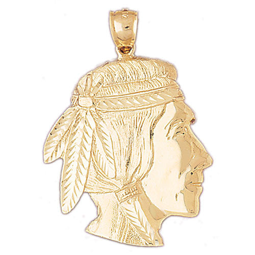 14K GOLD CHARM - AMERICAN INDIAN #5267