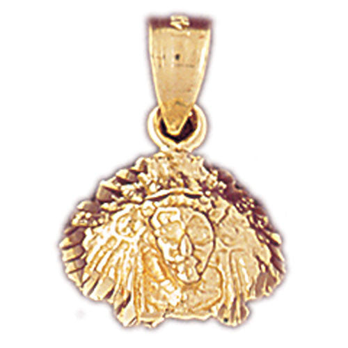 14K GOLD CHARM - AMERICAN INDIAN #5274