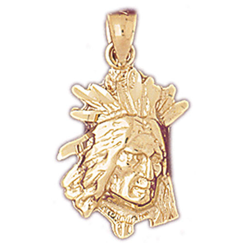 14K GOLD CHARM - AMERICAN INDIAN #5275