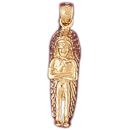 14K GOLD CHARM - AMERICAN INDIAN #5279