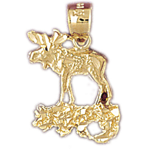 14K YELLOW GOLD ELK - ALASKA CHARM #5347