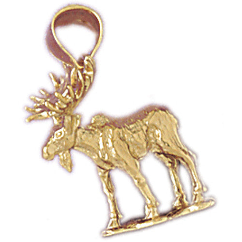 ALASKA ELK 14K YELLOW GOLD CHARM #5350