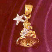 14K GOLD TWO COLOR CHARM - CHRISTMAS DECORATION #5480