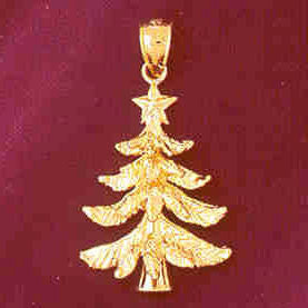 14K GOLD  CHRISTMAS CHARM - CHRISTMAS-TREE #5482