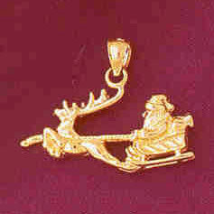 14K GOLD CHRISTMAS CHARM - SANTA CLAUS #5486