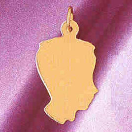 14K GOLD SILHOUETTE CHARM - SIDEVIEW #5833