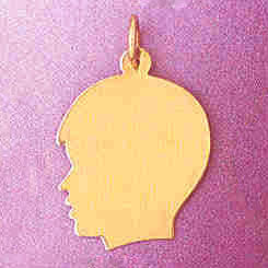 14K GOLD SILHOUETTE CHARM - SIDEVIEW #5842