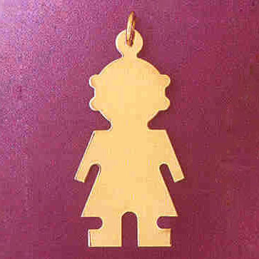 14K GOLD SILHOUETTE CHARM - A GIRL #5852