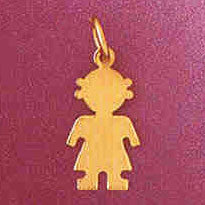 14K GOLD SILHOUETTE CHARM -A GIRL #5857