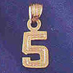 14K GOLD NUMERAL CHARM - 5 #9511