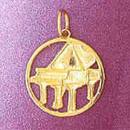 14K GOLD MUSIC CHARM - GRAND PIANO #6304