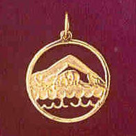 14K GOLD SPORT CHARM - SWIMMING #6345