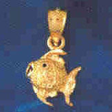 14K GOLD NAUTICAL CHARM - ANGELFISH #641