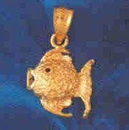 14K GOLD NAUTICAL CHARM - ANGELFISH #642