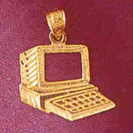 14K GOLD OFFICE CHARM - COMPUTER #6441