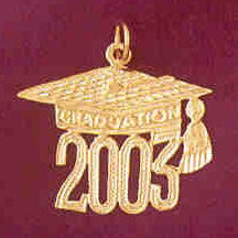 14K GOLD GRADUATION CHARM - 2003 #6470