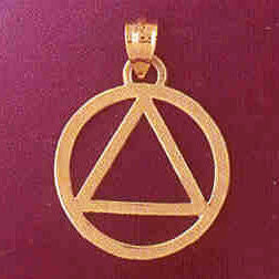 Alcoholics Anonymous Symbol 14k Gold Charm #6500