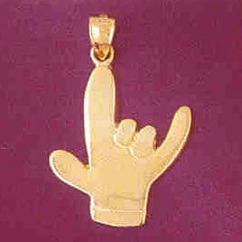 14K GOLD CHARM - I LOVE YOU SIGN #6509