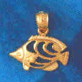 14K GOLD NAUTICAL CHARM - ANGELFISH #654