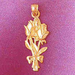14K GOLD FLOWER CHARM - ROSE #6712